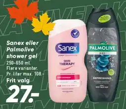 Bilka Sanex eller Palmolive shower gel tilbud