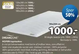 JYSK DREAMZONE HOPEN topmadras tilbud