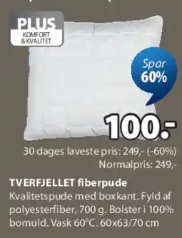 JYSK TVERFJELLET fiberpude tilbud