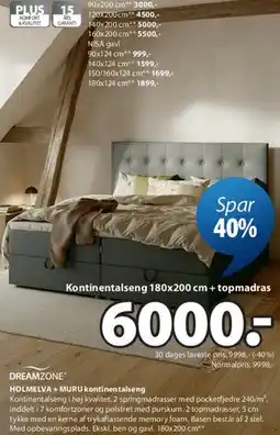 JYSK HOLMELVA + MURO kontinentalseng tilbud