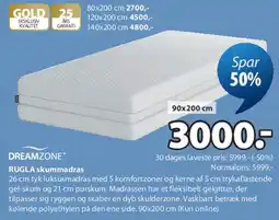 JYSK DREAMZONE RUGLA skummadras tilbud