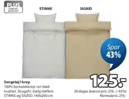 JYSK Sengetøj i krepp (STINNE / SIGRID) tilbud
