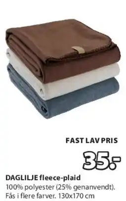JYSK DAGLIGE fleece-plaid tilbud