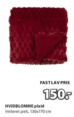 JYSK HVIDBLOMME plaid tilbud