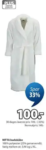 JYSK NITTA badekåbe tilbud