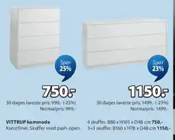 JYSK VITTRUP kommode tilbud