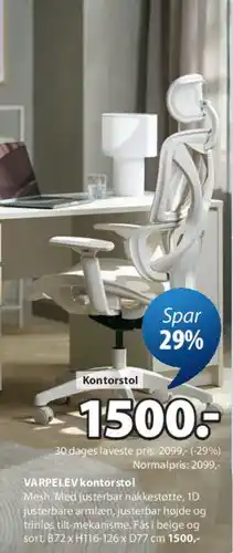 JYSK VARPELEV kontorstol tilbud