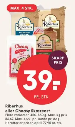SPAR Riberhus eller Cheasy Skæreost tilbud