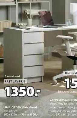 JYSK LIMFJORDEN skrivebord tilbud