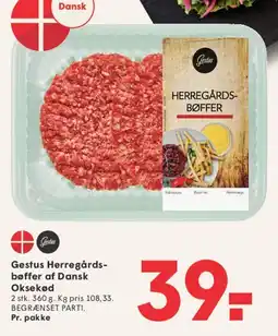 SPAR Gestus Herregårds-bøffer af Dansk Oksekød tilbud
