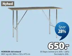 JYSK HORNUM skrivebord tilbud