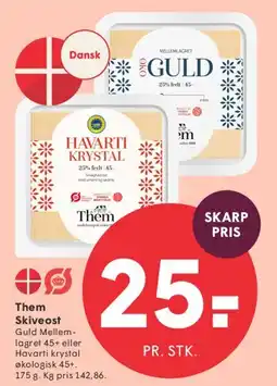 SPAR Them Skiveost (Guld / Havarti Krystal) tilbud