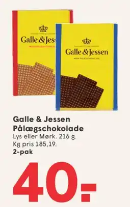 SPAR Galle & Jessen Pålægschokolade tilbud
