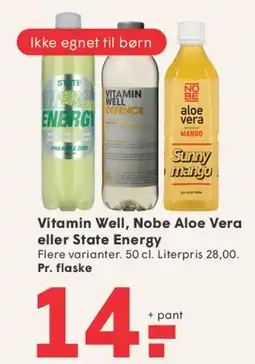 SPAR Vitamin Well, Nobe Aloe Vera eller Stærke Energy tilbud