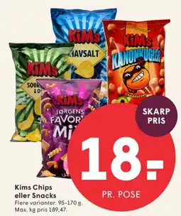SPAR Kims Chips eller Snacks tilbud