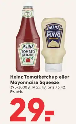 SPAR Heinz Tomatketchup eller Mayonnaise Squeeze tilbud