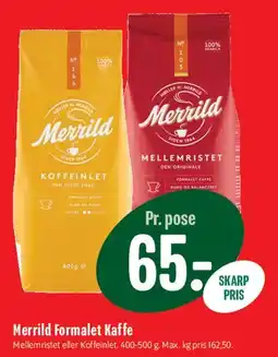 Min Købmand Merrild Formalet Kaffe tilbud