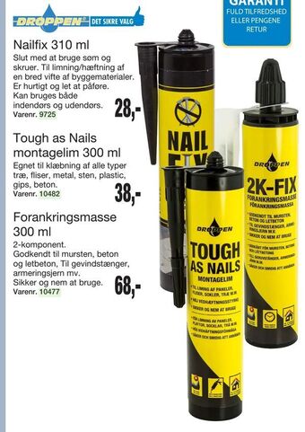 Harald Nyborg Tough as Nails montagelim 300 ml tilbud