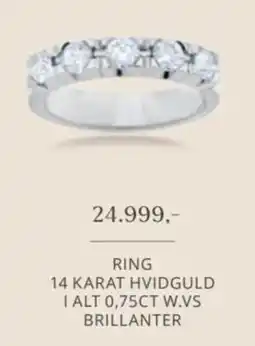 Vibholm Ring 14 Karat Hvidguld tilbud