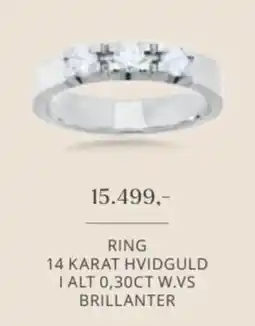 Vibholm Ring 14 Karat Hvidguld tilbud