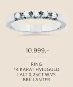 Vibholm Ring 14 Karat Hvidguld tilbud