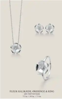 Vibholm Fleur halskæde, øreringe & ring tilbud
