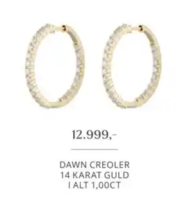 Vibholm Dawn Creoler 14 Karat Guld tilbud