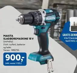 Davidsen Makita slagboremaskine 18 v dhp484z tilbud