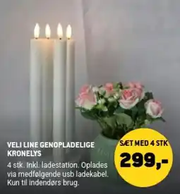 XL-BYG Veli Line genopladelige kronelys tilbud