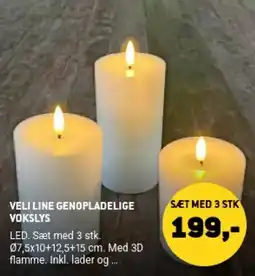 XL-BYG Veli Line genopladelige vokslys tilbud