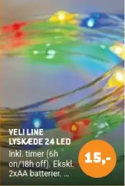 XL-BYG Veli Line lyskæde 24 led tilbud