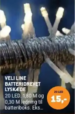 XL-BYG Veli Line batteridrevet lyskæde tilbud