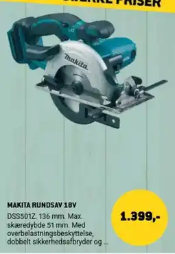 XL-BYG Makita rundsav 18v tilbud