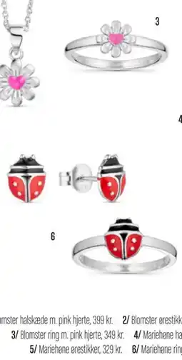 Aveny Blomster ring m. pink hjerte tilbud