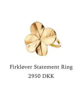 Aveny Firkløver Statement Ring tilbud