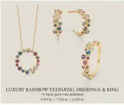 Aveny LUXURY RAINBOW VEDHÆNG, ØRERINGE & RING tilbud
