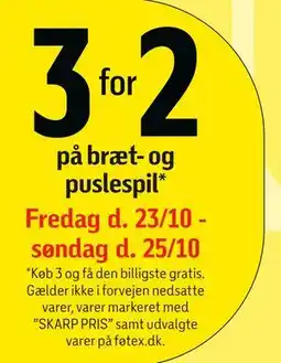 Føtex 3 for 2 på bræt- og puslespil tilbud