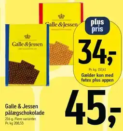 Føtex Galle & Jessen pålægschokolade tilbud