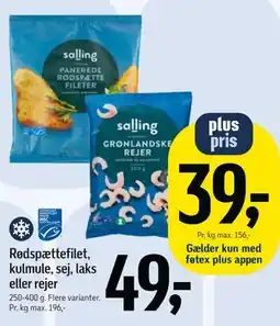 Føtex Rødspættefilet, kulmule, sej, laks eller rejer tilbud