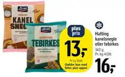 Føtex Hatting kanelsnegle eller tebirkes tilbud
