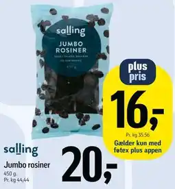 Føtex Jumbo rosiner tilbud