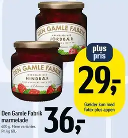 Føtex Den Gamle Fabrik marmelade tilbud