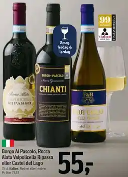 Føtex Borgo Al Pascolo, Rocca Alata Valpolicella Ripasso eller Castel del Lago tilbud