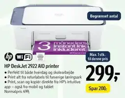 Føtex HP DeskJet 2922 AIO printer tilbud