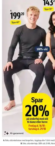Føtex uldunderbukser med lange ben, -leggings eller T-shirt med lange ærmer tilbud