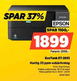 Power Epson EcoTank ET-2951 tilbud