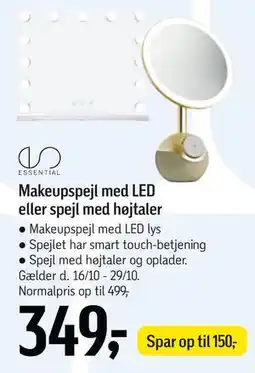 Føtex Makeupspejl med LED eller spejl med højtaler tilbud