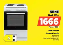 Power Senz keramisk komfur tilbud