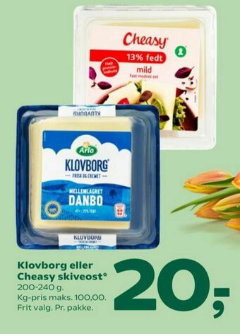 Coop 365 Klovborg skiveost tilbud