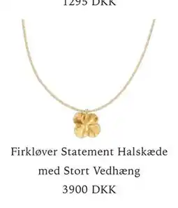 Vibholm Firkløver Statement Halskæde med Stort Vedhæng tilbud